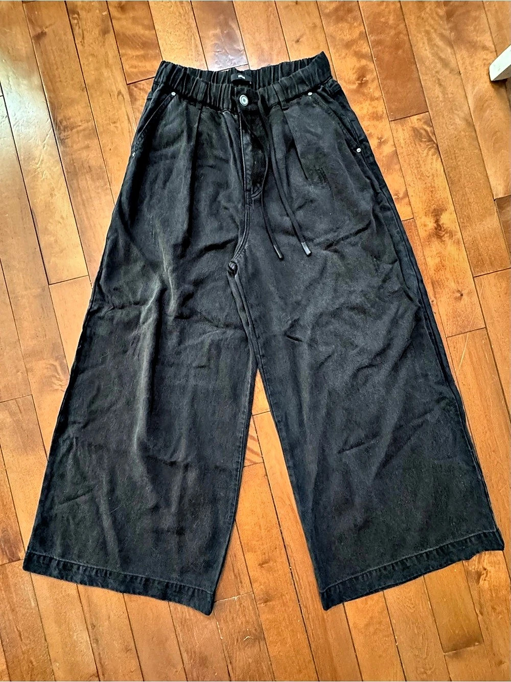 INITIAL Wide Leg Black Jeans